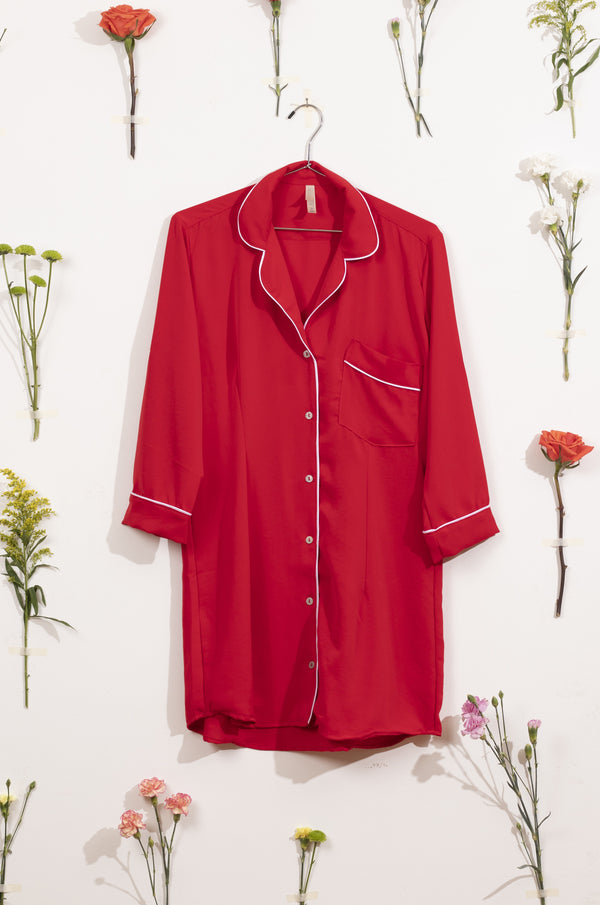 Pijama camisón rojo